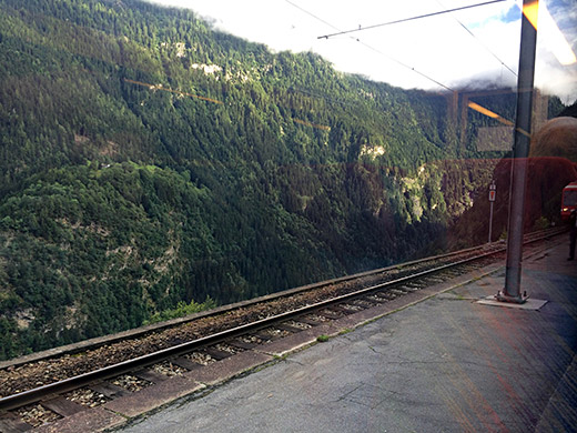 on the train Martigny to Chamonix