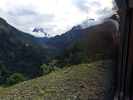 on the train Martigny to Chamonix